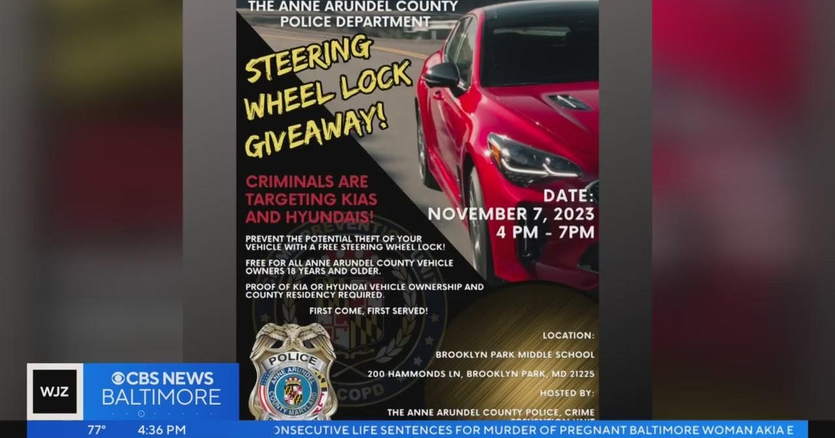 Baltimore County Police Department to host wheel lock giveaway on