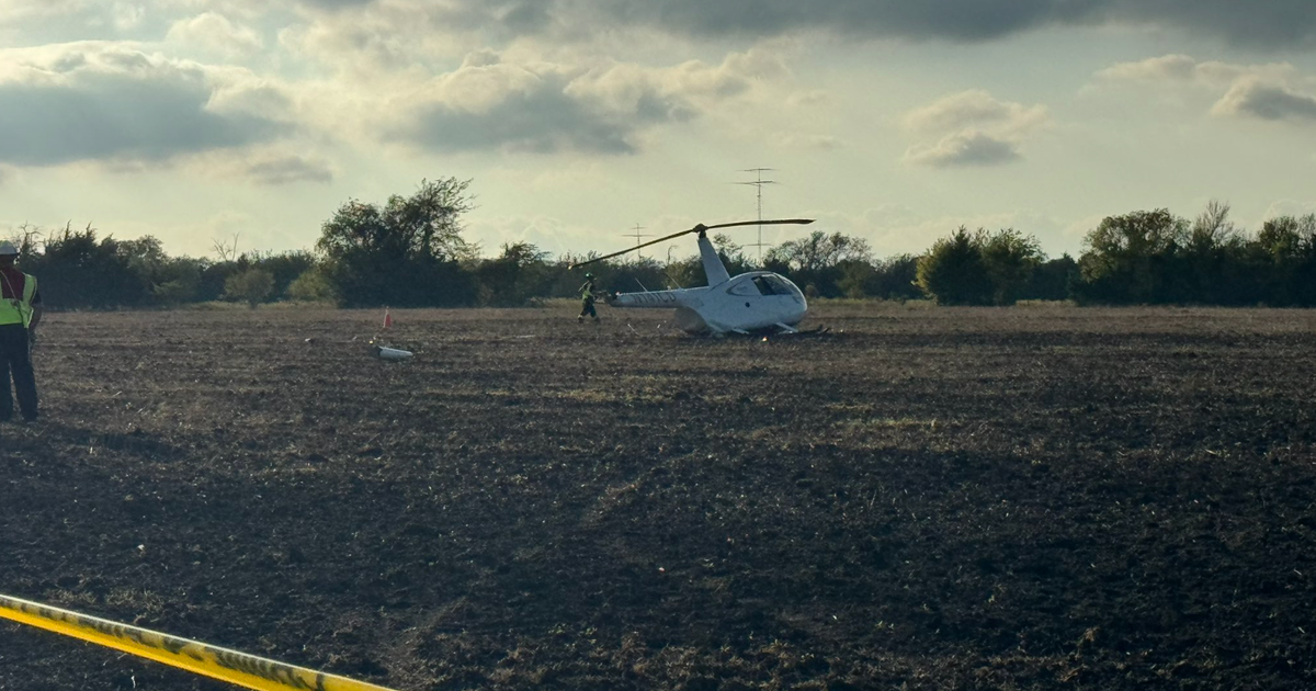 Occupants of helicopter that crashed in Rowlett field are "up and