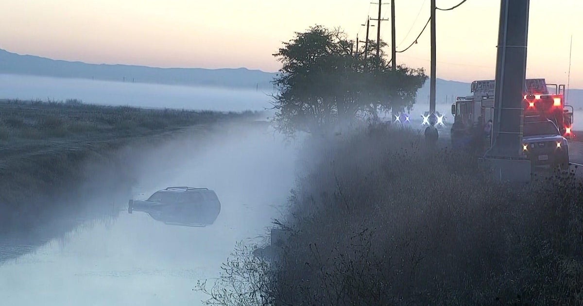 Person in critical condition after crash into canal near Sacramento
