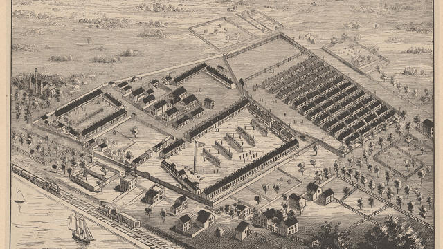 Aerial Illustration Of Camp Douglas 