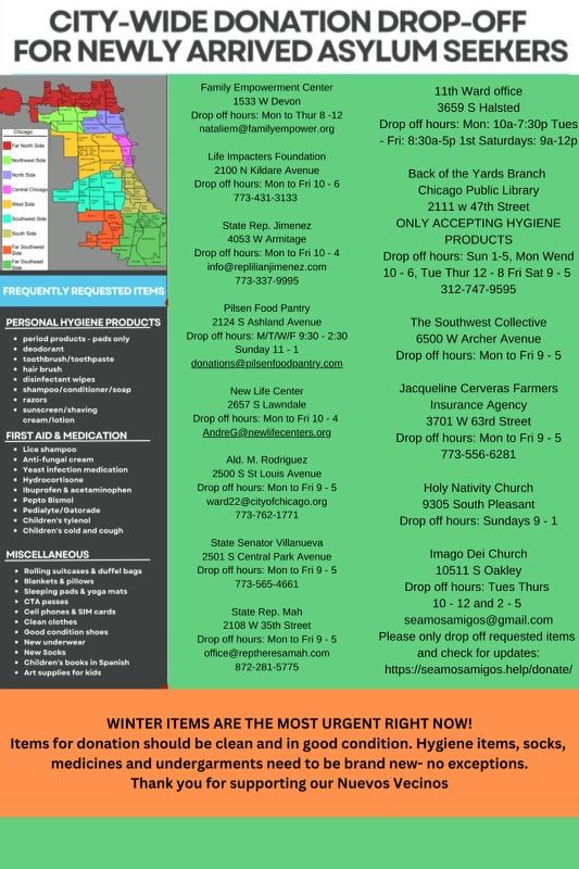 city migrant donation sites 