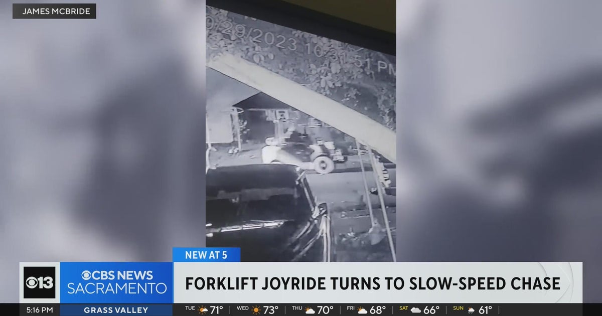 Person driving stolen forklift leads police on a slow-speed chase in Sacramento