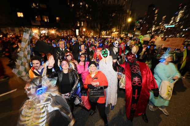 Attendees of the 2023 New York City Halloween Parade on October 31, 2023 in New York City.
