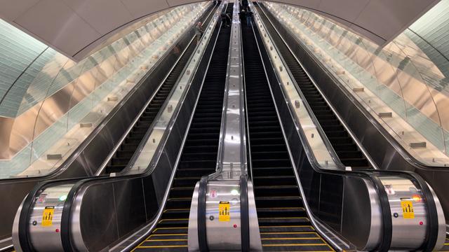 New Grand Central Madison LIRR train station escalators, New York City 