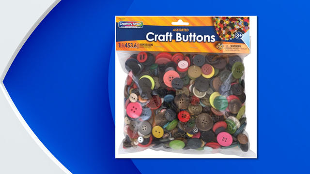 buttons in a clear plastic bag 