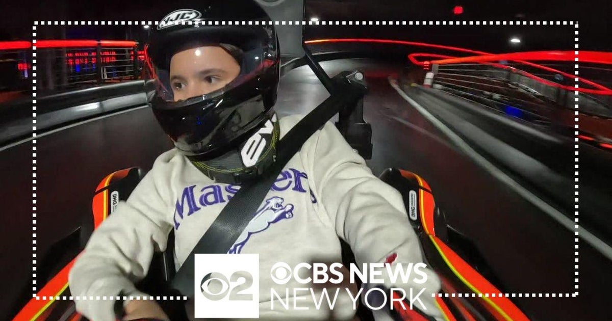 NY teen with cerebral palsy whizzes past expectations on go-kart track - CBS New York