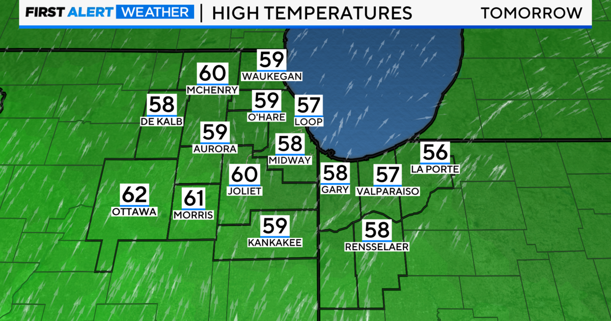 Chicago First Alert Weather Temps Continue To Warm Next 2 Days CBS   Highs Tomorrow Adi 