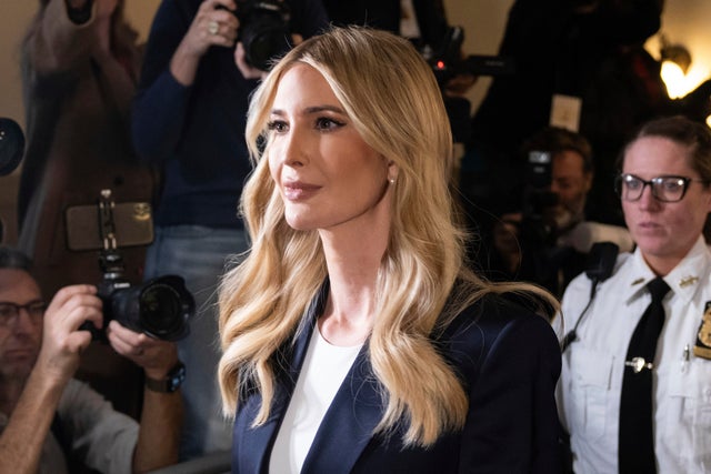 Ivanka Trump arrives at the courtroom during the civil fraud trial against former President Donald Trump at New York Supreme Court on Wednesday, Nov. 8, 2023. 