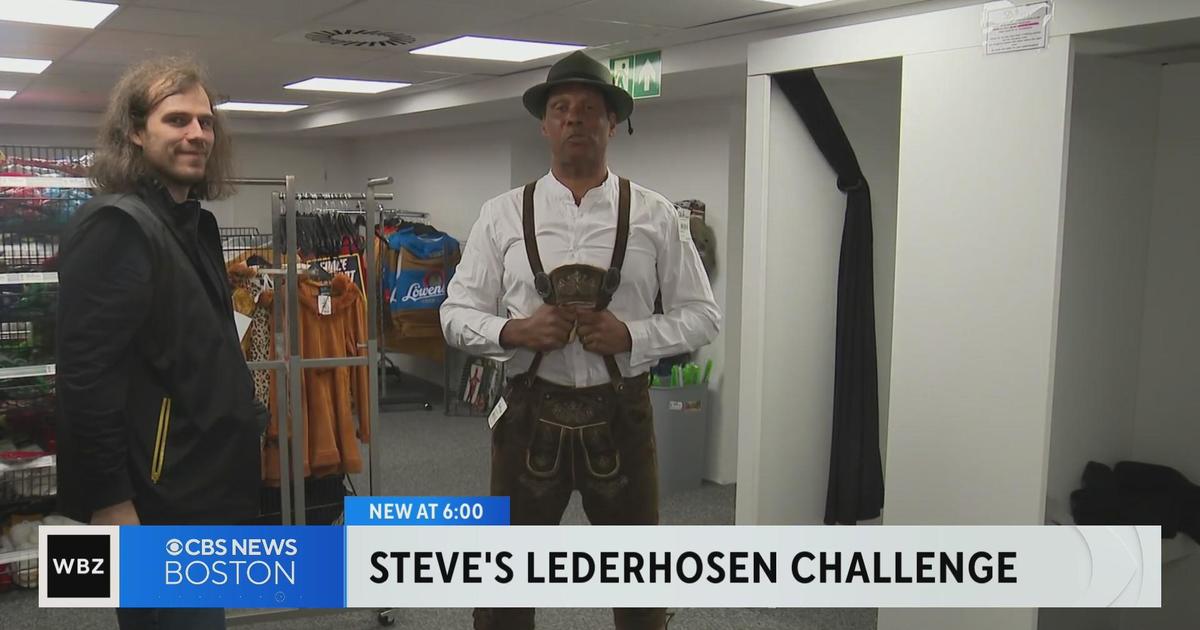 Steve Burton gets fitted for Lederhosen in Frankfurt Germany