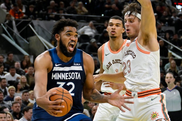 Timberwolves Spurs Basketball 