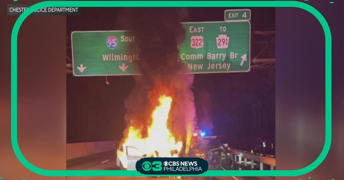 Pennsylvania State Police investigating fiery I-95 crash that injured 3 Chester officers