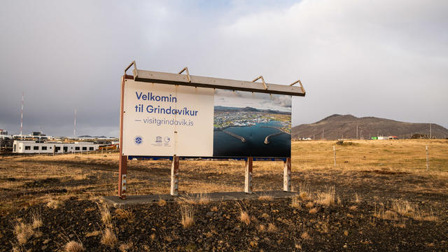 Entrance to the town of Grindavik, Iceland 