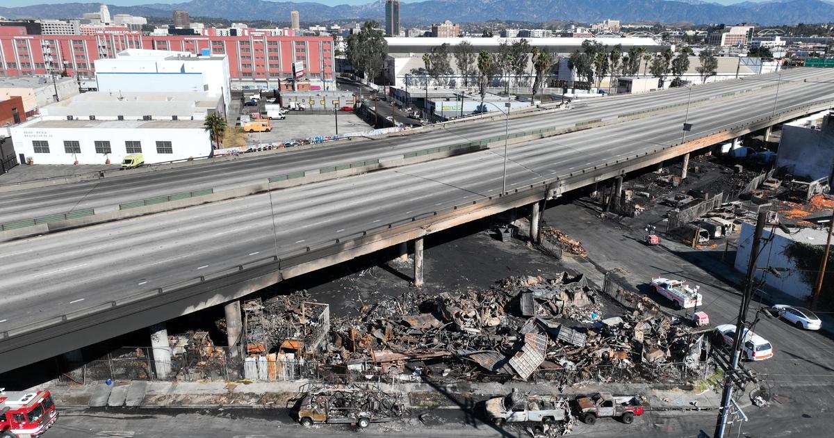 Key L.A. freeway hit by arson fire reopens weeks earlier than expected