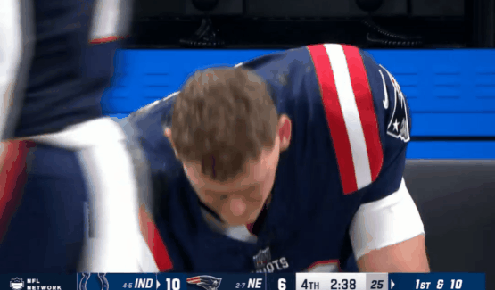 Mac Jones on the bench 