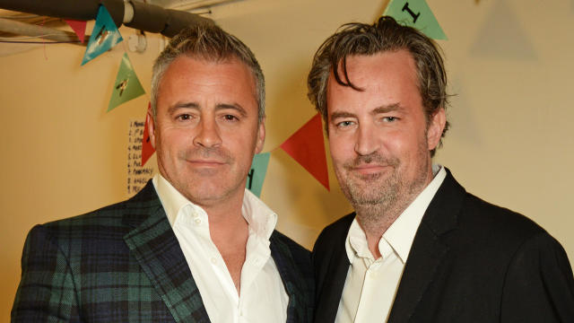 Matt LeBlanc Visits Matthew Perry Backstage At "The End Of Longing" In London 