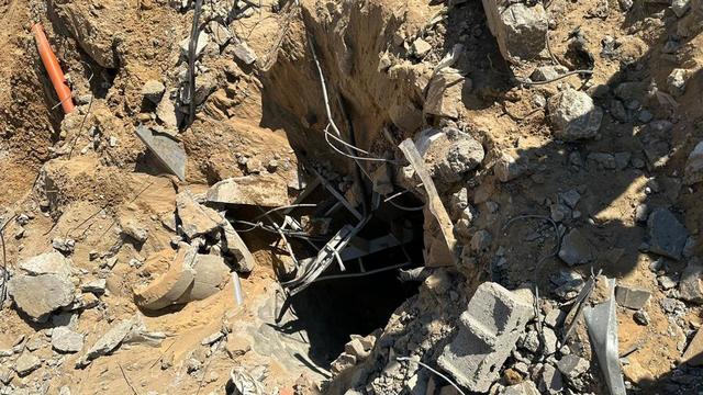 IDF photo - entrance to a tunnel shaft in Gaza 