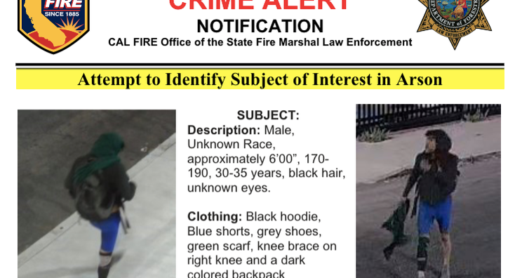 Investigators release images of “person of interest” in 10 Freeway fire