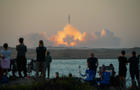 SpaceX's Starship rocket sits on the launchpad 