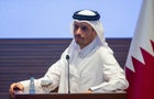 Qatari Foreign Minister Mohammed bin Abdulrahman bin Jassim al-Thani speaks during a press conference in Doha on November 19, 2023. 