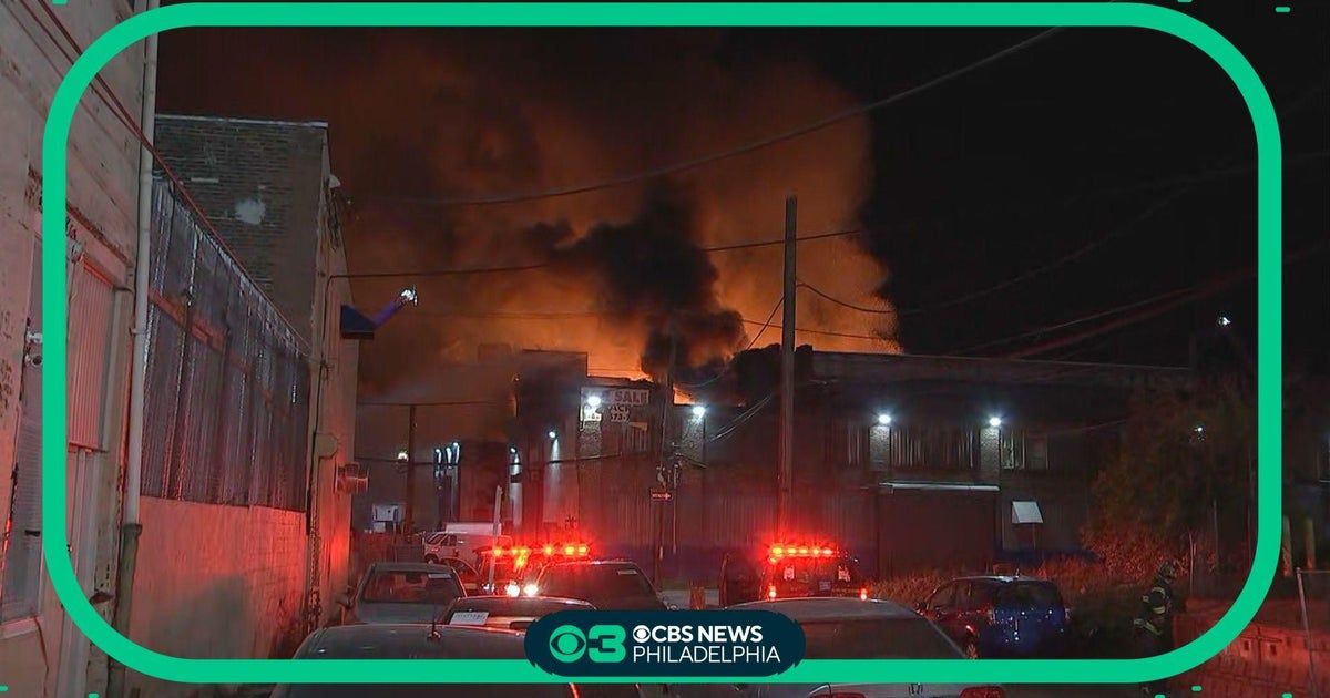 Fire placed under control at vacant warehouse in Frankford - CBS ...