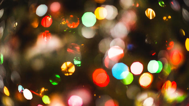 Christmas Lights Background, Defocused Lights, Bokeh Lights Christmas Background 