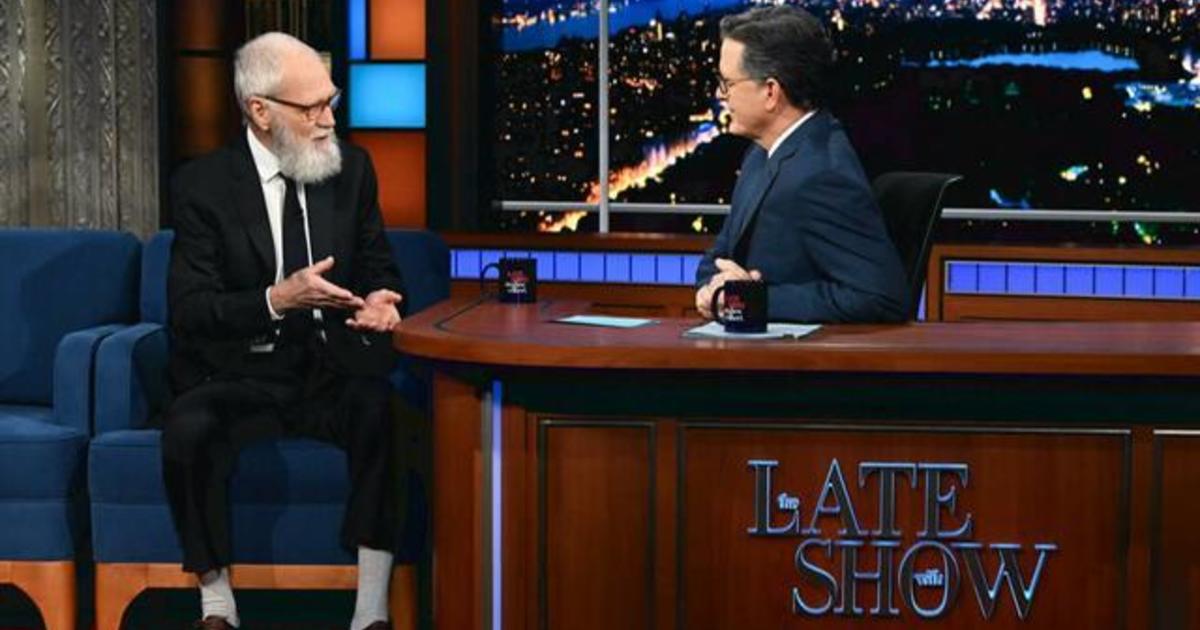 David Letterman returns to "The Late Show" for first time since 2015 in "Colbert" appearance