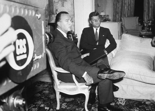 CBS Evening News anchor Walter Cronkite interviews President John F. Kennedy in 1963