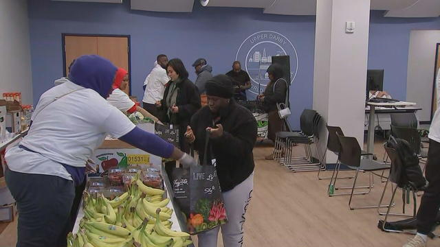 Members of the Fanta Bility Foundation handed out food to the Upper Darby community ahead of the Thanksgiving holiday. 