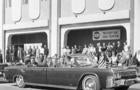 President Kennedy Riding in Convertible in Dallas 