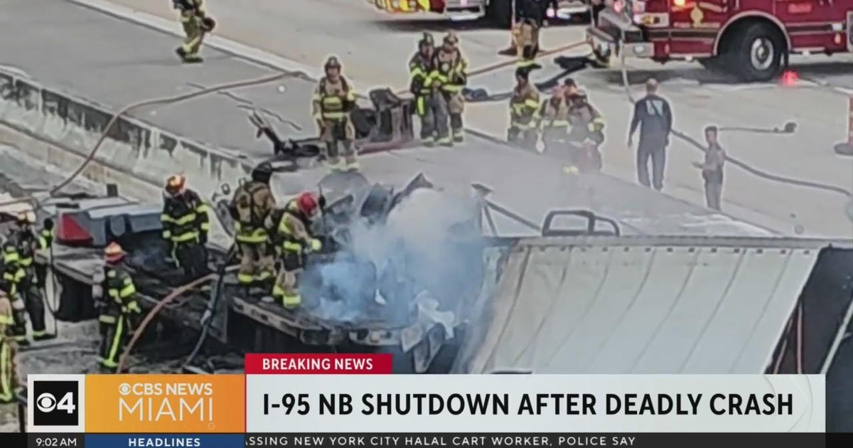 Northbound lanes of I-95 closed at SR 84 thanks to fiery crash Northbound lanes of I-95 closed at SR 84 thanks to fiery crash