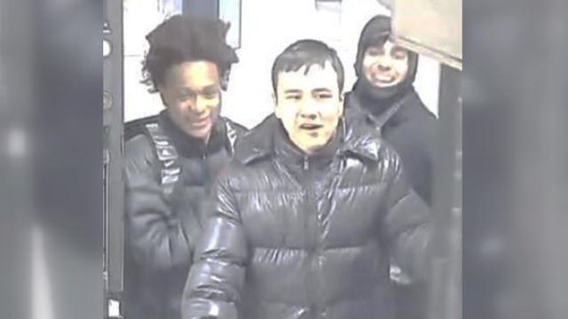 Three people accused of throwing ice at an MTA train conductor on Nov. 18, 2023. 