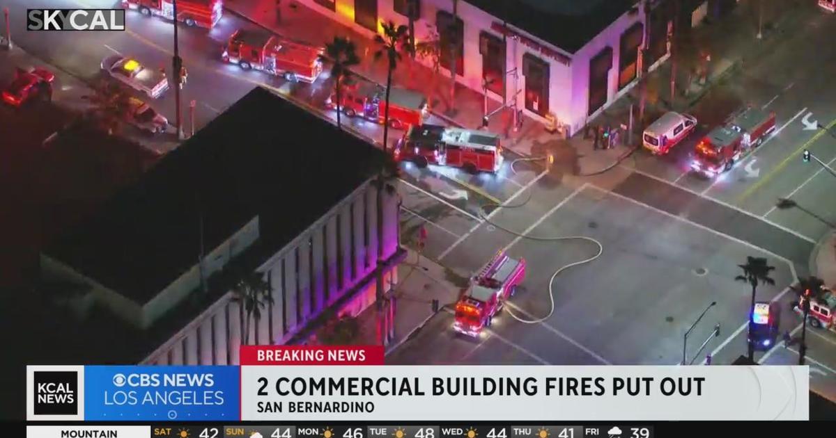 San Bernardino Firefighters Douse Two Commercial Fires Cbs Los Angeles 