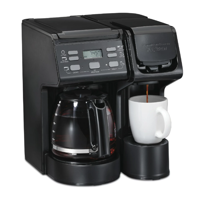 2023 New Farberware Side By Side Coffee Maker, Single Serve Plus 12 Cup  Drip, Black and