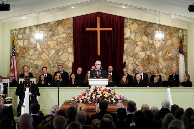 The funeral service for former U.S. first lady Rosalynn Carter, in Plains