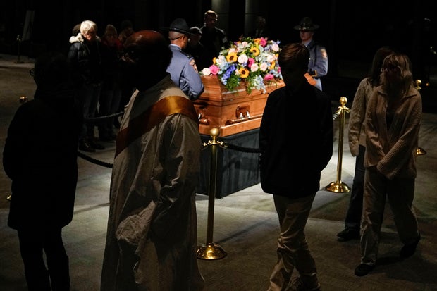Members of the public pay respects to former first lady Rosalynn Carter at the Jimmy Carter Presidential Library and Museum in Atlanta