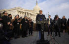 George Santos Holds Press Conference On Capitol Hill Steps 