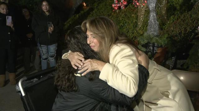 Karen Santo hugs Aliyah Rivera. 