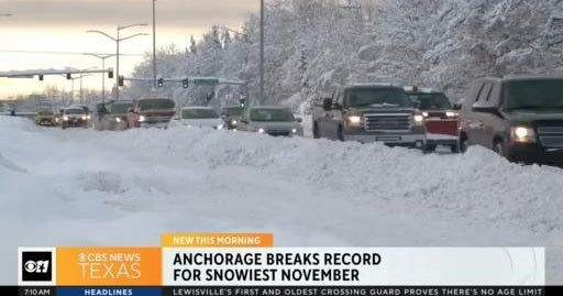 Anchorage breaks record of snowiest November CBS Texas