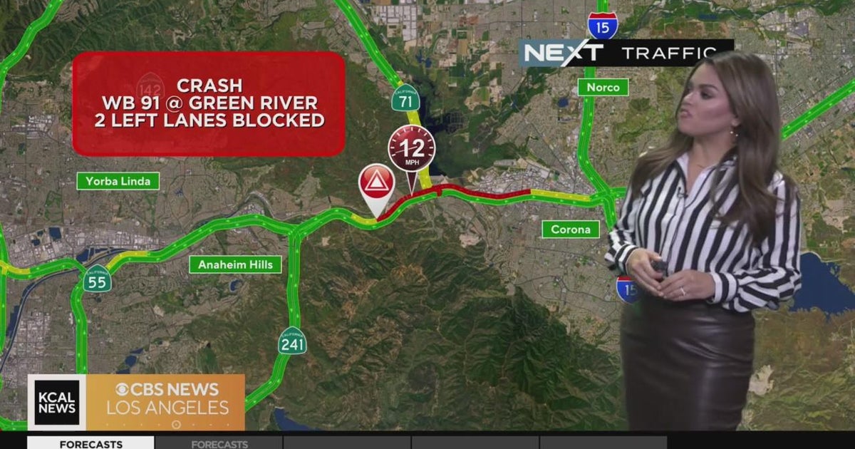Crash on the westbound 91 Freeway - CBS Los Angeles