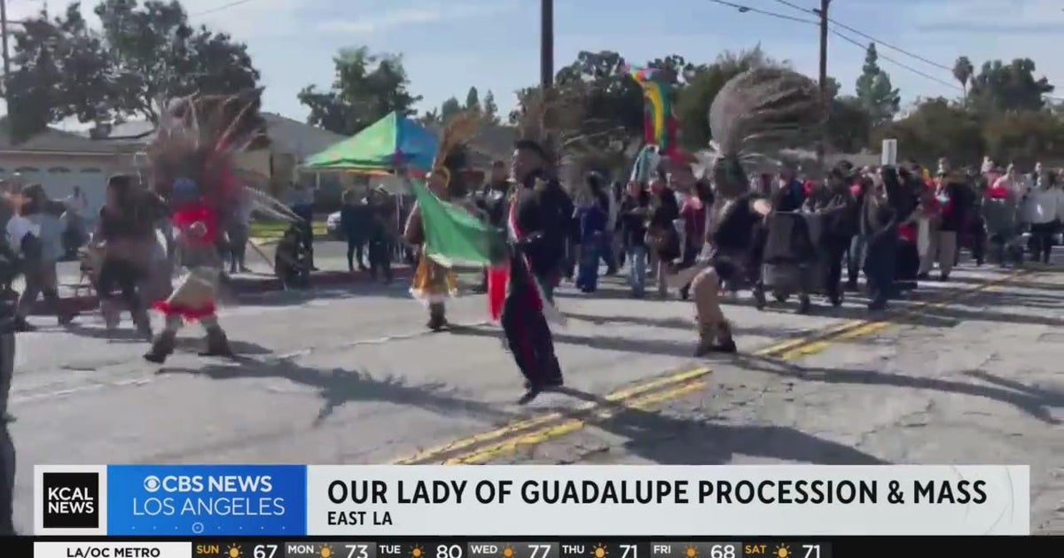 Procession and mass held in East LA to honor Our Lady of Guadalupe ...