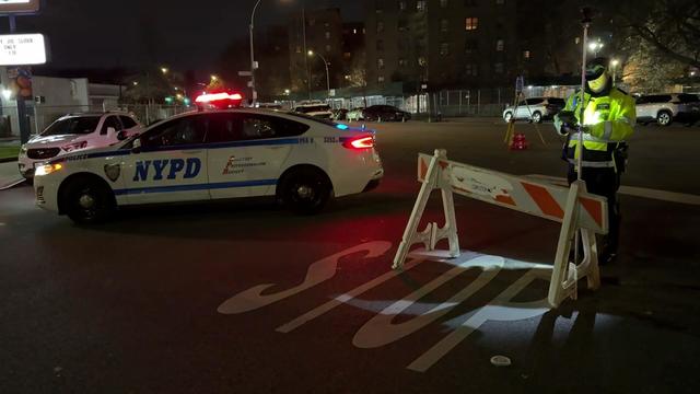 The NYPD blocks off a Bronx street. 