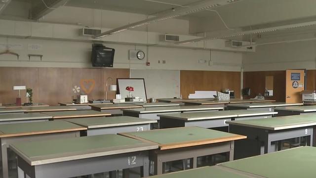 Empty Oakland classroom 