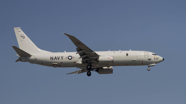 A Boeing P-8A Poseidon, multi-mission maritime aircraft with 