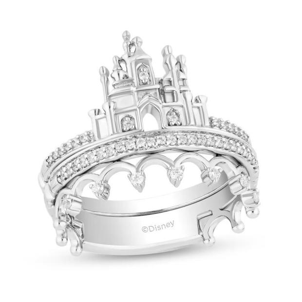 Zales Collector's Edition Enchanted Disney 100th Anniversary Diamond Castle Ring Set 