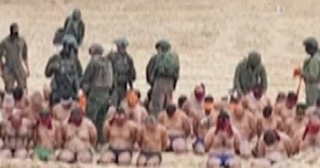 shows Israeli forces detaining, stripping down men they say are militants - CBS News