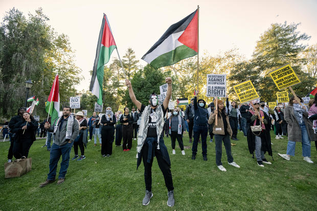 Pro-Palestine rally near a home where President Biden was scheduled to attend a fundraiser in Los Angeles 