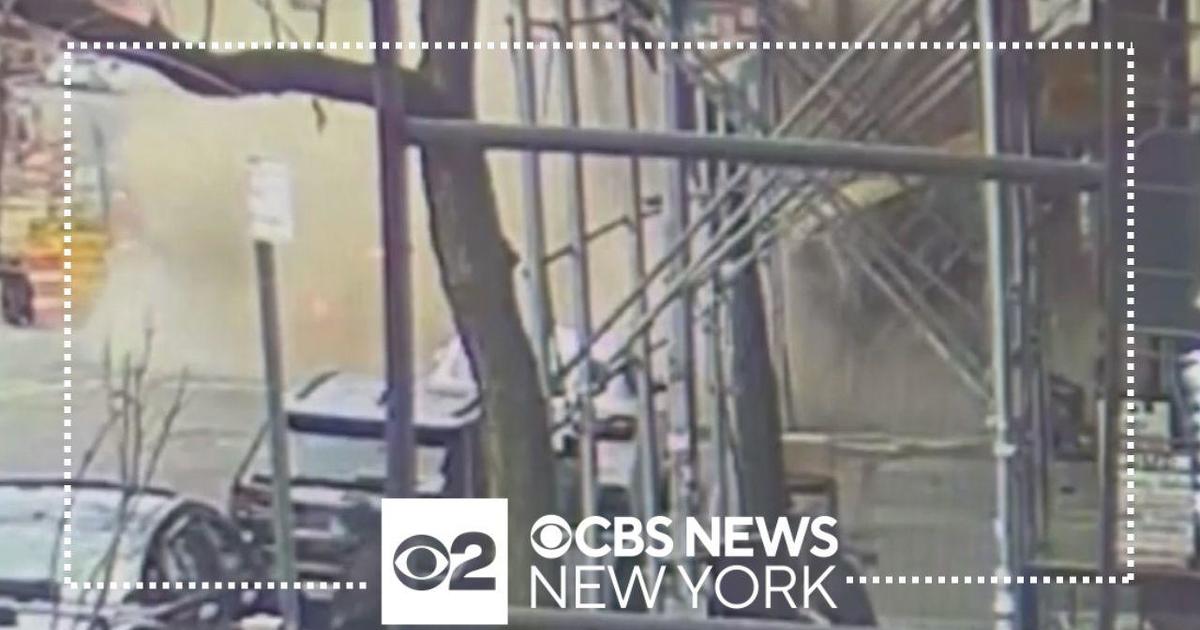 shows moment of the Bronx partial building collapse - CBS New York