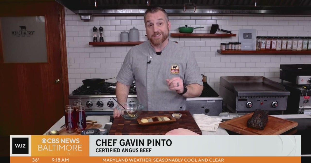 Chef Gavin Pinto from Certified Angus Beef prepares Split Strip Roast - CBS Baltimore