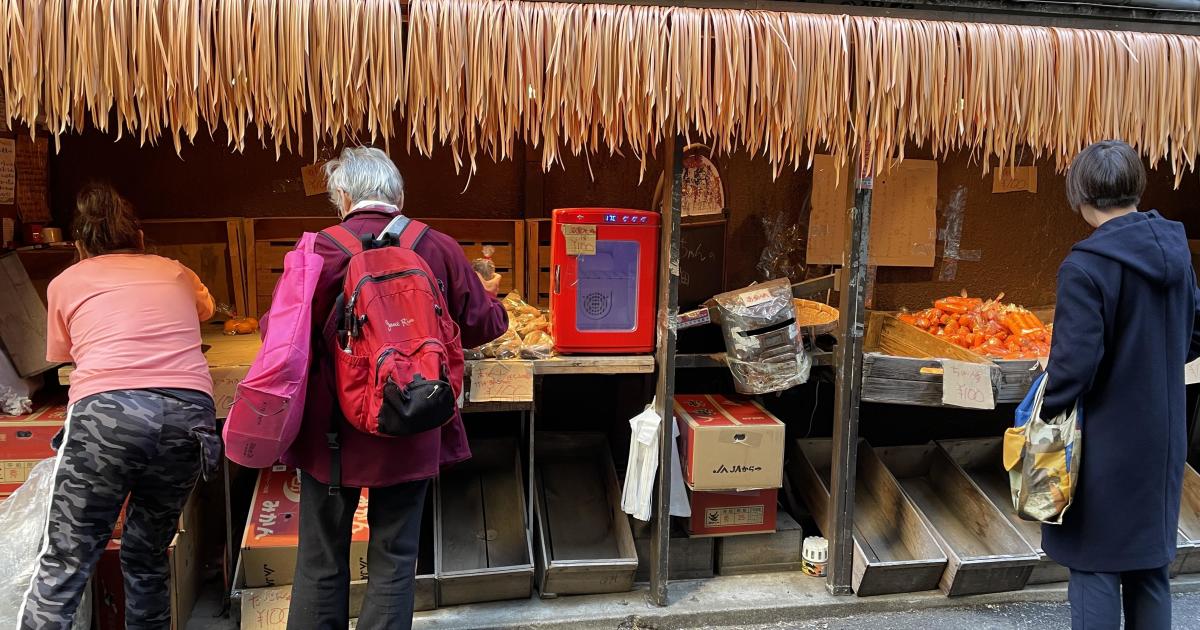 Farmer sells her food for pennies in a trendy Tokyo district to help "young people walking around hungry."