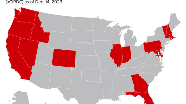map - 16 states reporting mysterious respiratory illness in dogs 